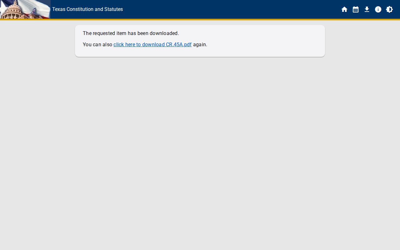 Official Texas statute source for search-warrant procedure and affidavit access